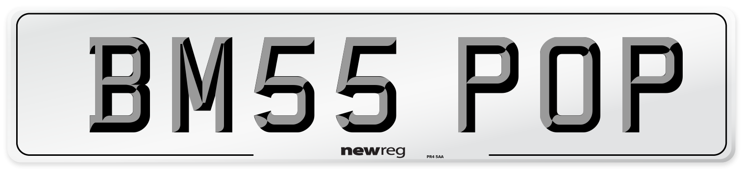 BM55 POP Number Plate from New Reg